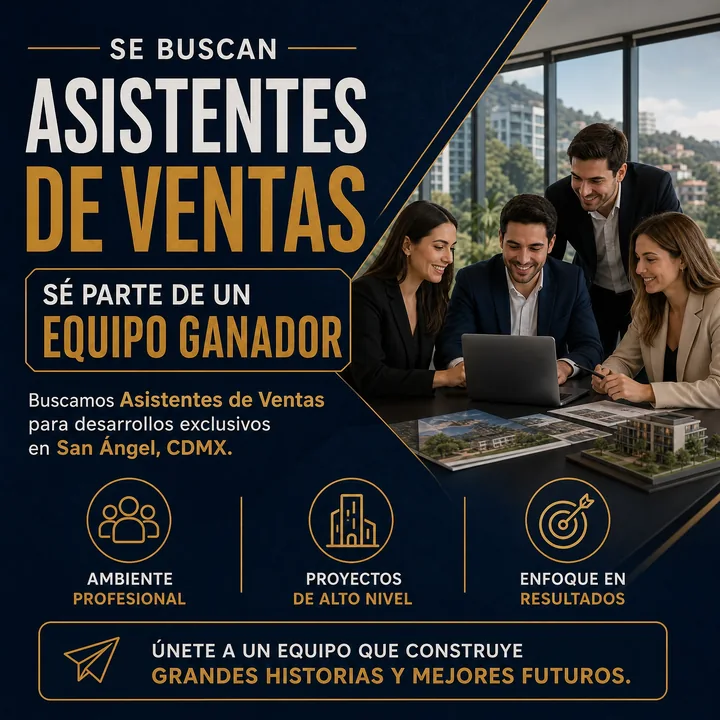 Captación de equipo · CDMX: Creatividad para la búsqueda de asistentes de ventas en el sector inmobiliario.