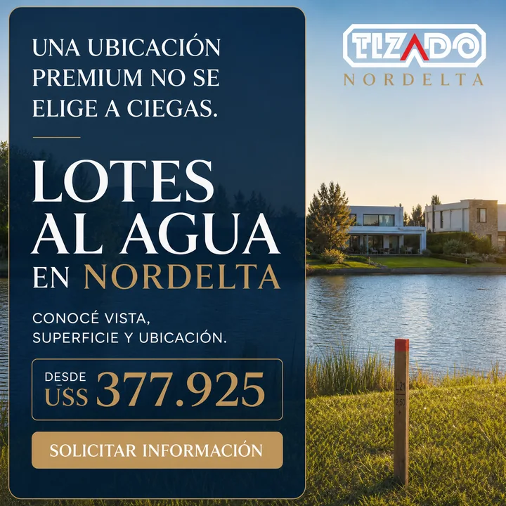 Tizado · Nordelta: Lotes al agua: ubicación, vista y propuesta de valor en una sola pieza.